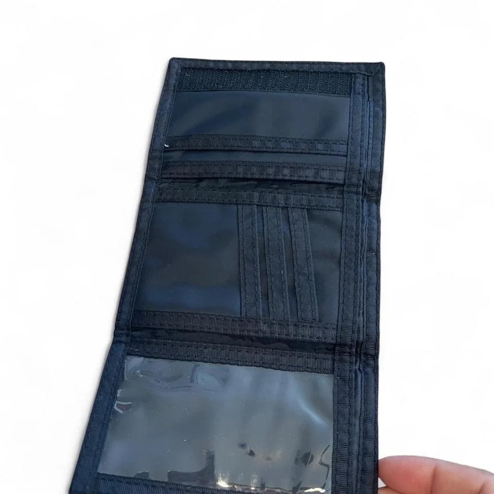 Nintendo NES controller wallet trifold with gray mesh panel and black zipper